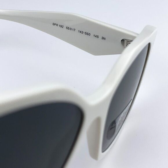 NEW Prada PR19ZS 1425S0 Talc White Dark Grey Rectangle Women Sunglasses - Picture 12 of 12